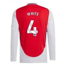 Arsenal FC White #4 Heim Trikot 2024/25 Langarm Fußballtrikot