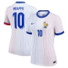 Damen Frankreich Mbappe #10 Auswärts Trikot EM 2024 Fußballtrikot