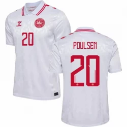 Dänemark Poulsen #20 Auswärts Trikot EM 2024 Fußballtrikot
