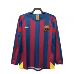 FC Barcelona Heim Trikot 2005-06 Retro Langarm Fußballtrikot