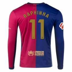 FC Barcelona Raphinha #11 Heim Trikot 2024/25 Langarm Fußballtrikot