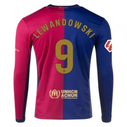 FC Barcelona Robert Lewandowski #9 Heim Trikot 2024/25 Langarm Fußballtrikot