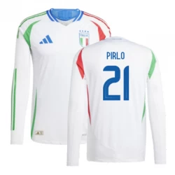 Italien Andrea Pirlo #21 Auswärts Trikot EM 2024 Langarm Fußballtrikot