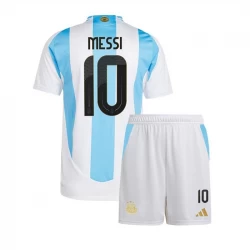 Kinder Argentinien Lionel Messi #10 Heim Trikotsatz Copa America 2024 Fußballtrikot