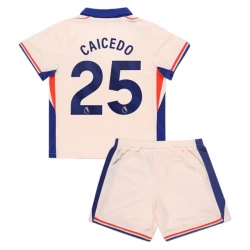 Kinder Chelsea FC Moisés Caicedo #25 Auswärts Trikotsatz 2024/25 Fußballtrikot