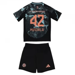 Kinder FC Bayern München Jamal Musiala #42 Auswärts Trikotsatz 2024/25 Fußballtrikot