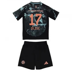Kinder FC Bayern München Olise #17 Auswärts Trikotsatz 2024/25 Fußballtrikot