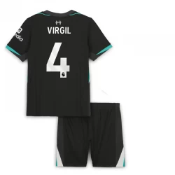 Kinder Liverpool FC Virgil van Dijk #4 Auswärts Trikotsatz 2024/25 Fußballtrikot