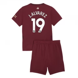 Kinder Manchester City J. Alvarez #19 Ausweich Trikotsatz 2024/25 Fußballtrikot