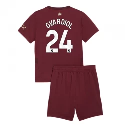 Kinder Manchester City Josko Gvardiol #24 Ausweich Trikotsatz 2024/25 Fußballtrikot