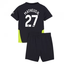 Kinder Manchester City Matheus N. #27 Auswärts Trikotsatz 2024/25 Fußballtrikot