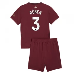 Kinder Manchester City Ruben #3 Ausweich Trikotsatz 2024/25 Fußballtrikot