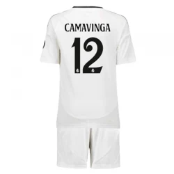 Kinder Real Madrid Eduardo Camavinga #12 Heim Trikotsatz 2024/25 Fußballtrikot