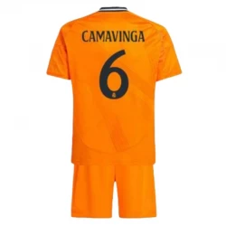 Kinder Real Madrid Eduardo Camavinga #6 Auswärts Trikotsatz 2024/25 Fußballtrikot