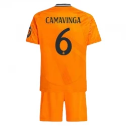 Kinder Real Madrid Eduardo Camavinga #6 Auswärts Trikotsatz 2024/25 HP Fußballtrikot