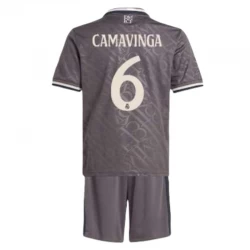 Kinder Real Madrid Eduardo Camavinga #6 Ausweich Trikotsatz 2024/25 Fußballtrikot