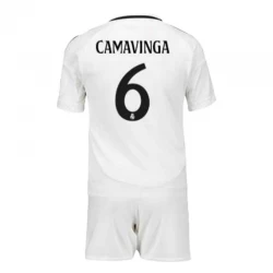 Kinder Real Madrid Eduardo Camavinga #6 Heim Trikotsatz 2024/25 Fußballtrikot