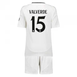 Kinder Real Madrid Federico Valverde #15 Heim Trikotsatz 2024/25 Fußballtrikot
