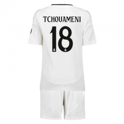 Kinder Real Madrid Tchouameni #18 Heim Trikotsatz 2024/25 Fußballtrikot
