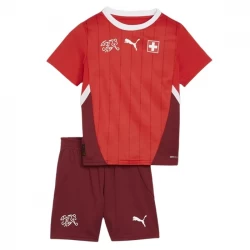 Kinder Schweiz Heim Trikotsatz EM 2024 Fußballtrikot