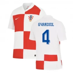Kroatien Josko Gvardiol #4 Heim Trikot EM 2024 Fußballtrikot