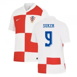 Kroatien Suker #9 Heim Trikot EM 2024 Fußballtrikot