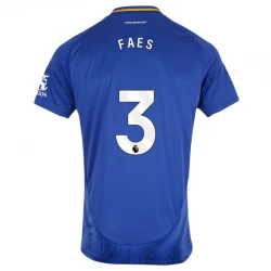 Leicester City Faes #3 Heim Trikot 2024/25 Fußballtrikot