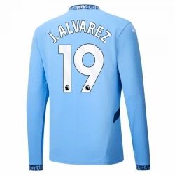 Manchester City J. Alvarez #19 Heim Trikot 2024/25 Langarm Fußballtrikot