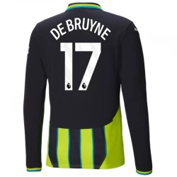Manchester City Kevin De Bruyne #17 Auswärts Trikot 2024/25 Langarm Fußballtrikot