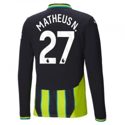 Manchester City Matheus N. #27 Auswärts Trikot 2024/25 Langarm Fußballtrikot