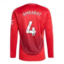 Manchester United Amrabat #4 Heim Trikot 2024/25 Langarm Fußballtrikot