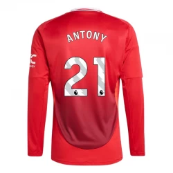 Manchester United Antony #21 Heim Trikot 2024/25 Langarm Fußballtrikot
