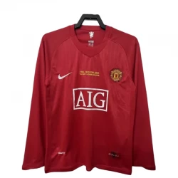 Manchester United Heim Trikot 2007-08 Champions League Finale Retro Langarm Fußballtrikot