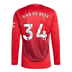 Manchester United Van De Beek #34 Heim Trikot 2024/25 Langarm Fußballtrikot