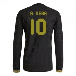 Mexiko A. Vega #10 Ausweich Trikot 2025 Black Gold Cup Langarm Fußballtrikot