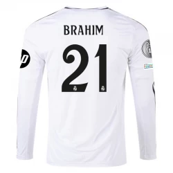 Real Madrid Brahim #21 Heim Trikot 2024/25 HP Langarm Fußballtrikot