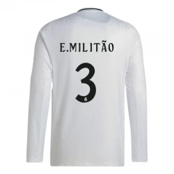 Real Madrid E. Militao #3 Heim Trikot 2024/25 Langarm Fußballtrikot