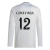 Real Madrid Eduardo Camavinga #12 Heim Trikot 2024/25 Langarm Fußballtrikot