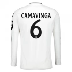 Real Madrid Eduardo Camavinga #6 Heim Trikot 2024/25 HP Langarm Fußballtrikot