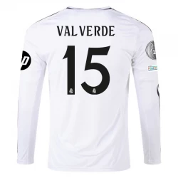 Real Madrid Federico Valverde #15 Heim Trikot 2024/25 HP Langarm Fußballtrikot