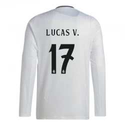 Real Madrid Lucas V. #17 Heim Trikot 2024/25 Langarm Fußballtrikot