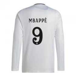 Real Madrid Mbappe #9 Heim Trikot 2024/25 Langarm Fußballtrikot