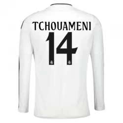 Real Madrid Tchouameni #14 Heim Trikot 2024/25 Langarm Fußballtrikot