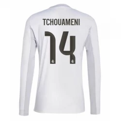 Real Madrid Tchouameni #14 Heim Trikot 2025/26 Langarm Fußballtrikot