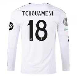 Real Madrid Tchouameni #18 Heim Trikot 2024/25 HP Langarm Fußballtrikot