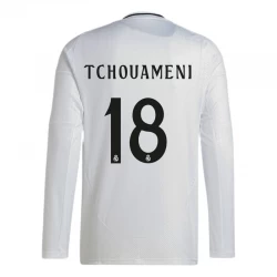 Real Madrid Tchouameni #18 Heim Trikot 2024/25 Langarm Fußballtrikot