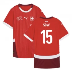 Schweiz Sow #15 Heim Trikot EM 2024 Fußballtrikot