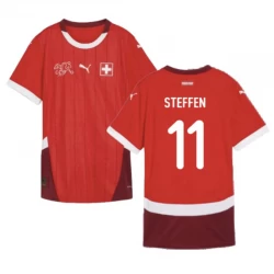 Schweiz Steffen #11 Heim Trikot EM 2024 Fußballtrikot