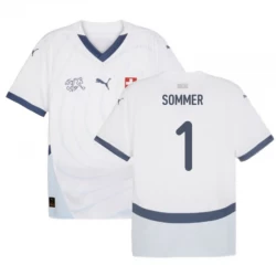 Schweiz Yann Sommer #1 Auswärts Trikot EM 2024 Fußballtrikot