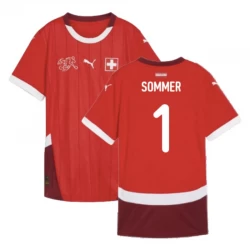 Schweiz Yann Sommer #1 Heim Trikot EM 2024 Fußballtrikot